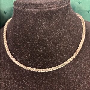 Elegant Silver Braided Necklace.
